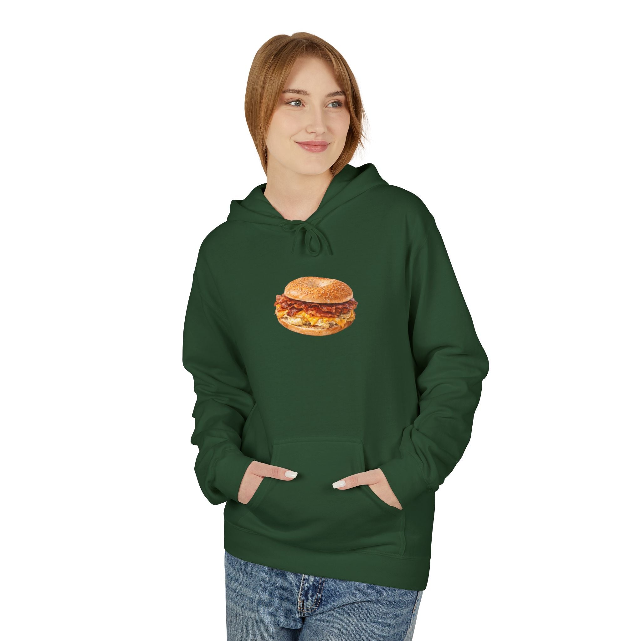 NYC Bacon Egg and Cheese Hoodie — New York Sandwich Hooded Pullover Sweatshirt