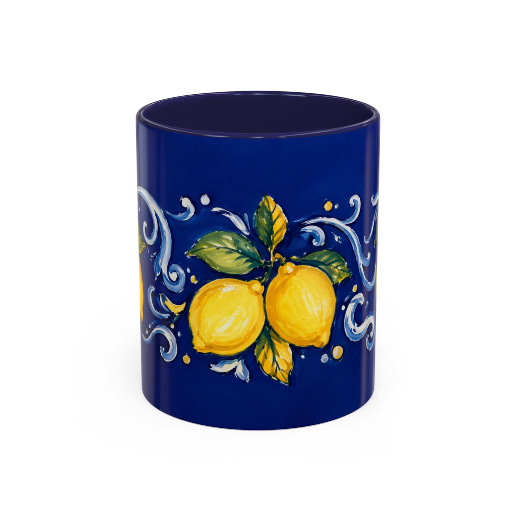 Little Italy Amalfi Blue with Lemon Mug — Blue Ceramic Kitchen Mug (11oz)
