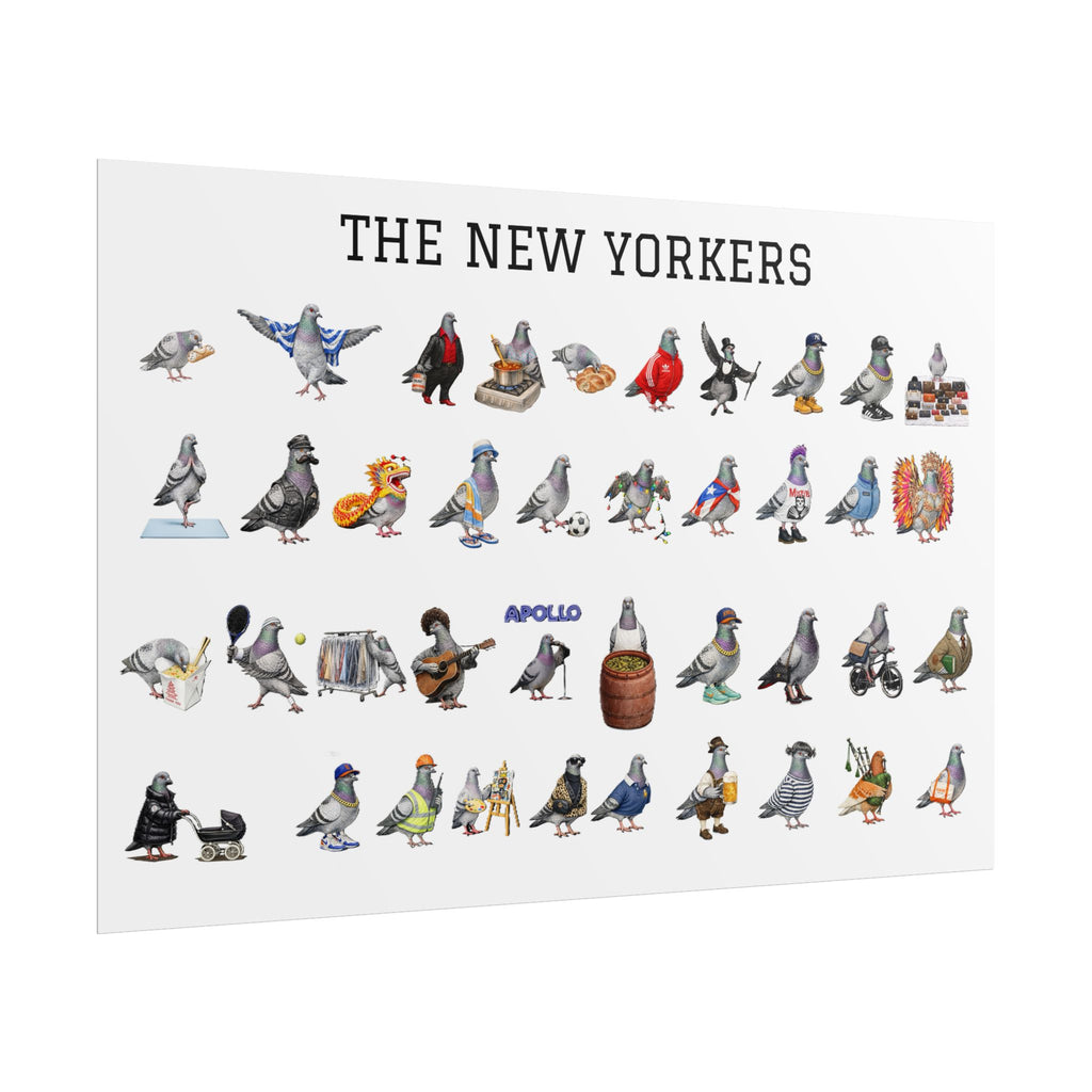 The New Yorkers Neighborhood Pigeons Rolled Poster | NYC Pigeon Gift for Bird Lovers