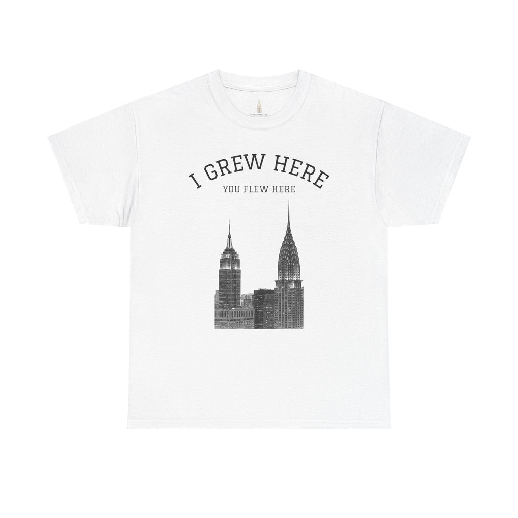 New York City Skyline Tee | I Grew Here You Flew Here Empire State & Chrysler Buildings Manhattan Tee