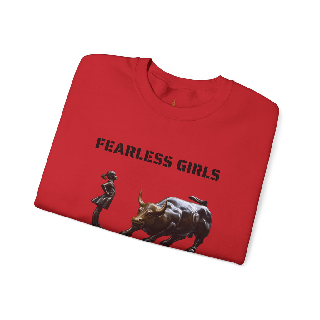Fearless Girl Raging Bull Statue graphic Sweatshirt | NYC Empowerment, Feminist Design Sweater
