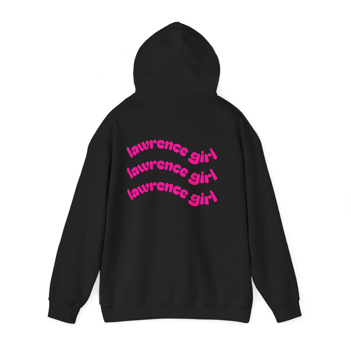 Lawrence Girl Hoodie – Retro Pink Wave Back Print Hooded Sweatshirt
