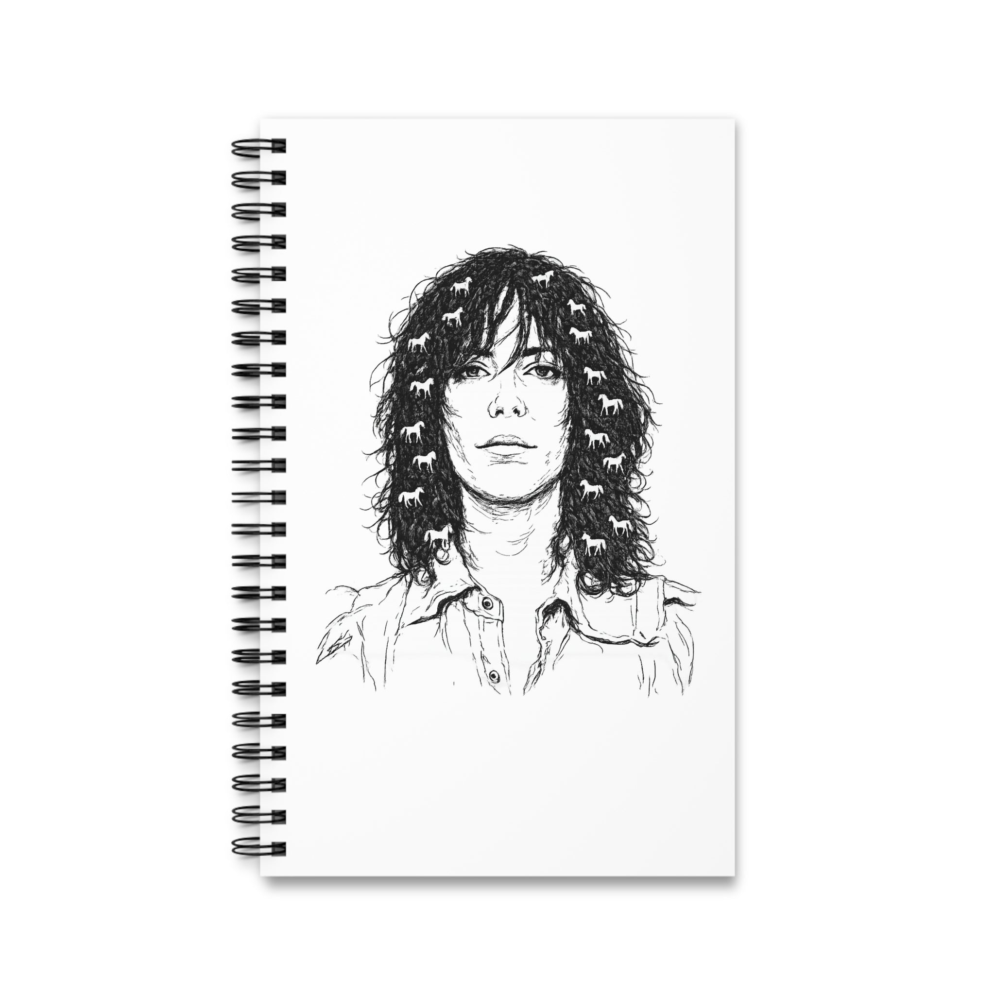Customizable Horses Patti Smith Spiral Journal | NYC Music Notebook
