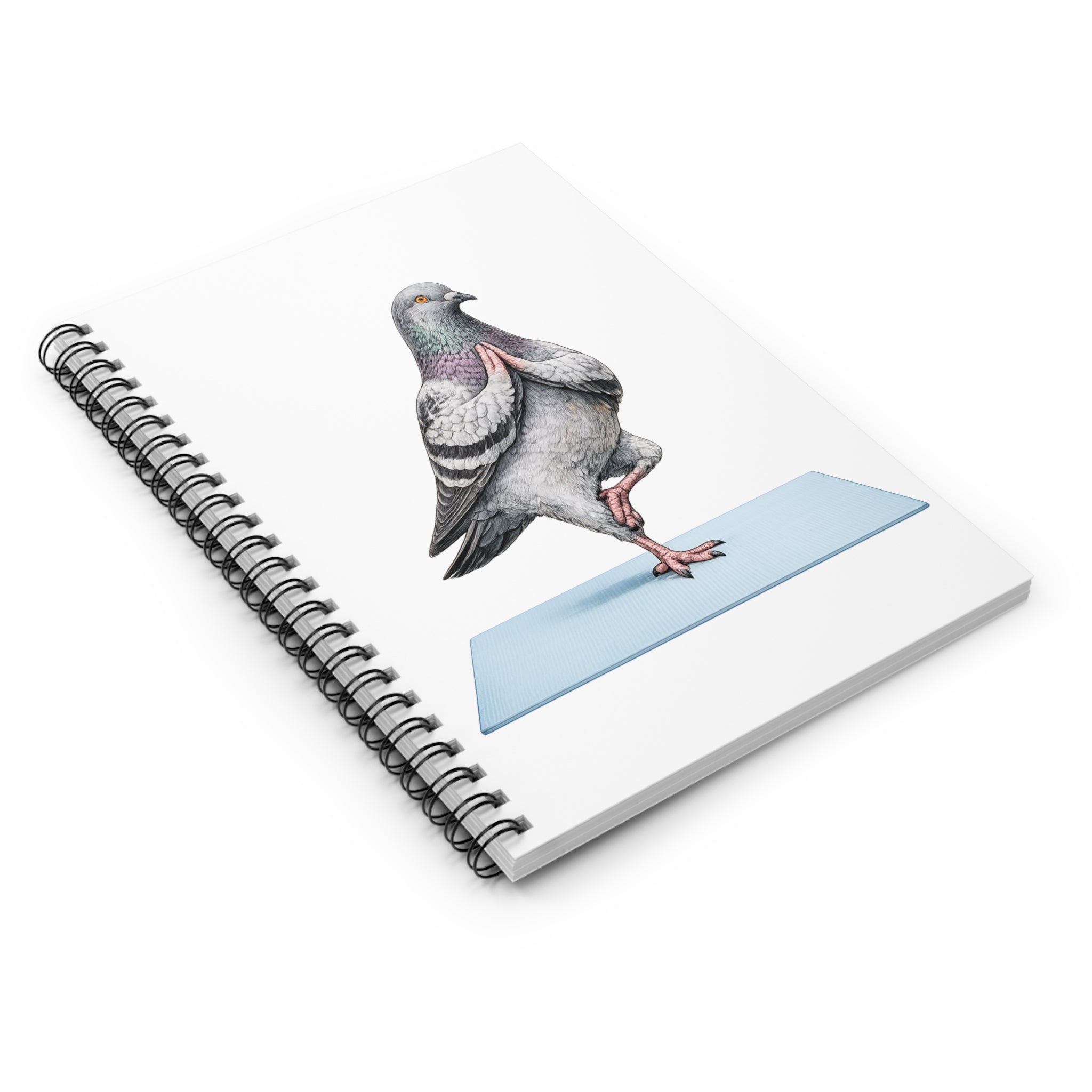 Customizable Central Park NYC Pigeon Spiral Journal | Manhattan Yoga Tree Pose Bird Lovers Notebook