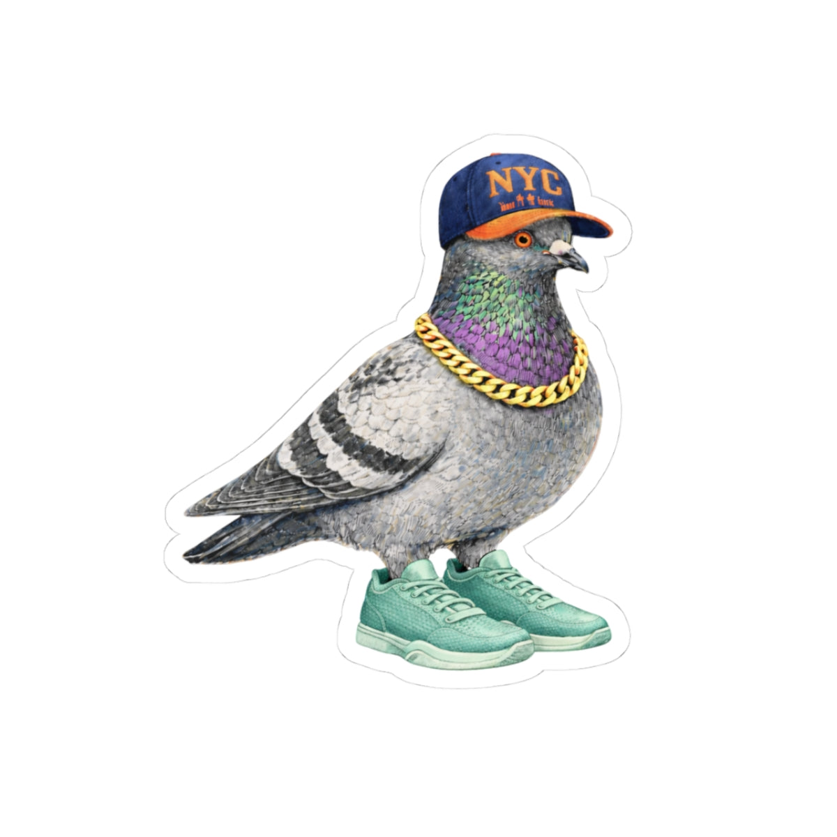 Manhattan NYC Pigeon 3" x 3" Sticker