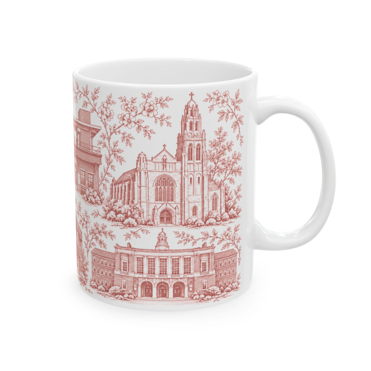 Rockville Center Red Toile de Jouy 11 oz Mug