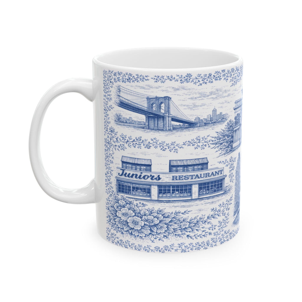 Brooklyn Blue Toile de Jouy Mug | NYC Chinoserie Ceramic Mug