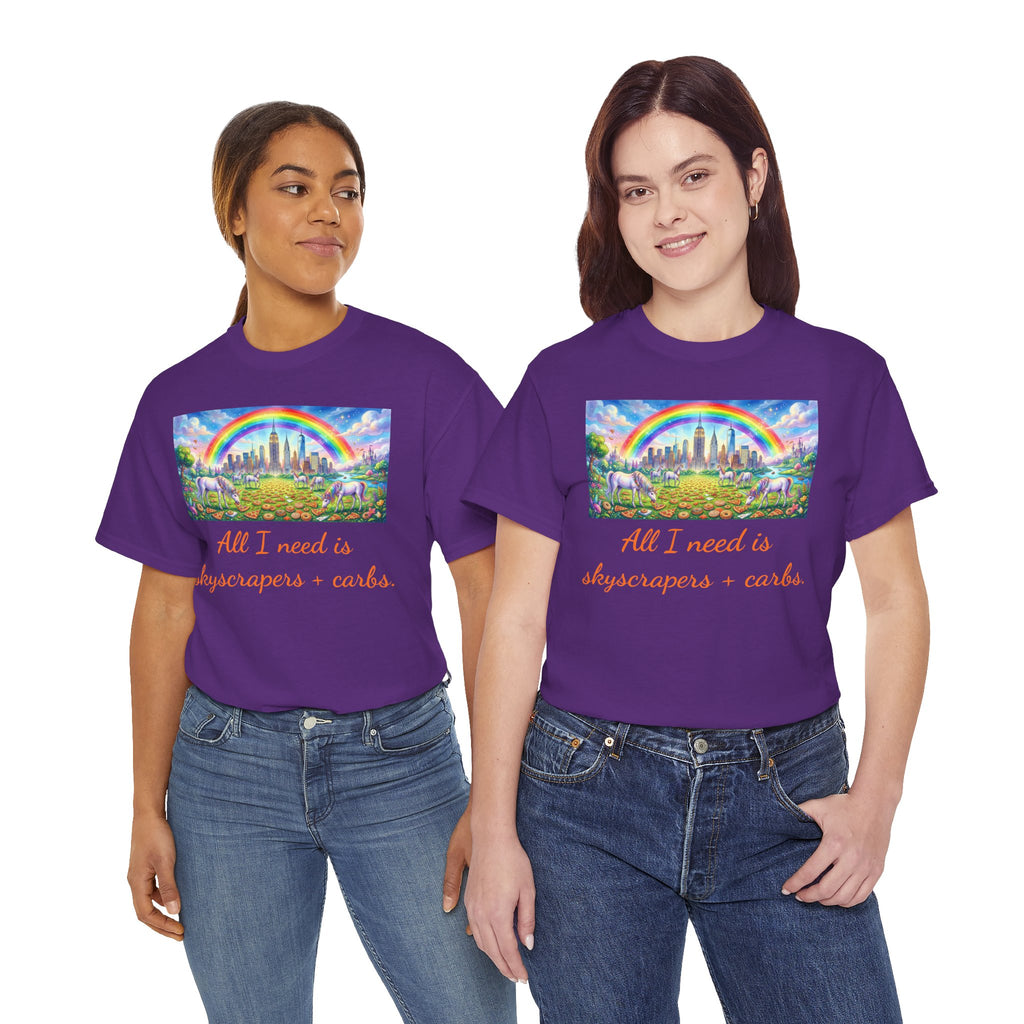 NYC Skyscrapers and Carbs T-Shirt | New York Is a Fairy Tale City Tee
