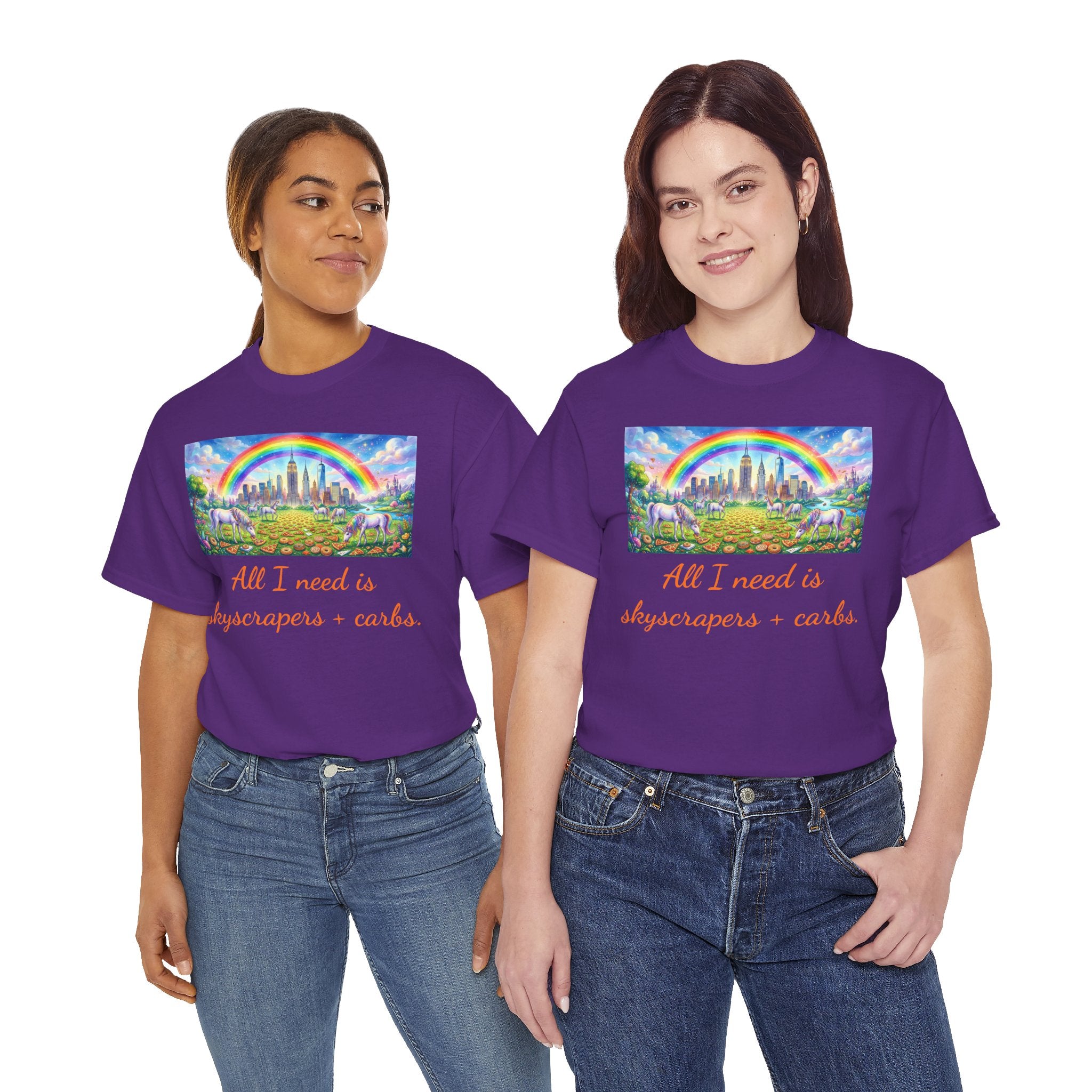 NYC Skyscrapers and Carbs T-Shirt | New York Is a Fairy Tale City Tee