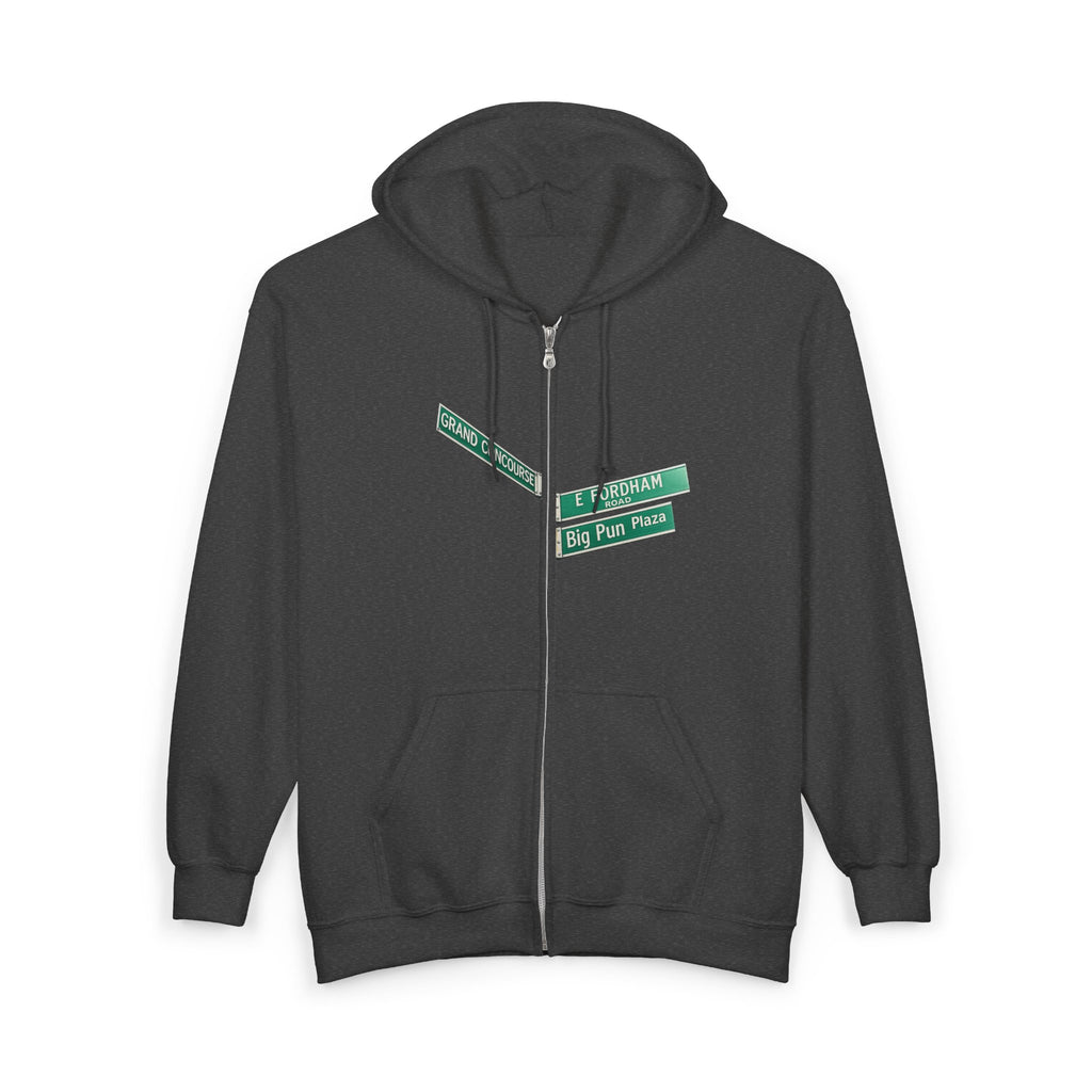 Bronx Street Sign Zip Up Hoodie   NYC Big Pun Grand Concourse Fordham Road Hooded Sweatshirt