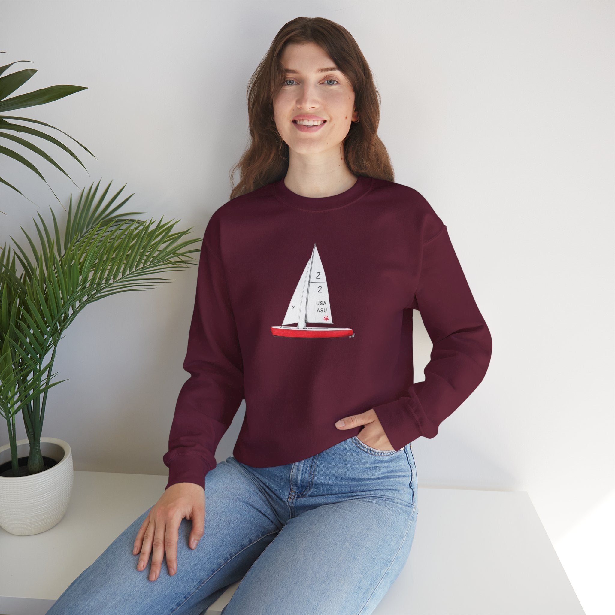 Sudadera con cuello redondo y diseño de velero del Central Park — Suéter gráfico náutico costero de NYC