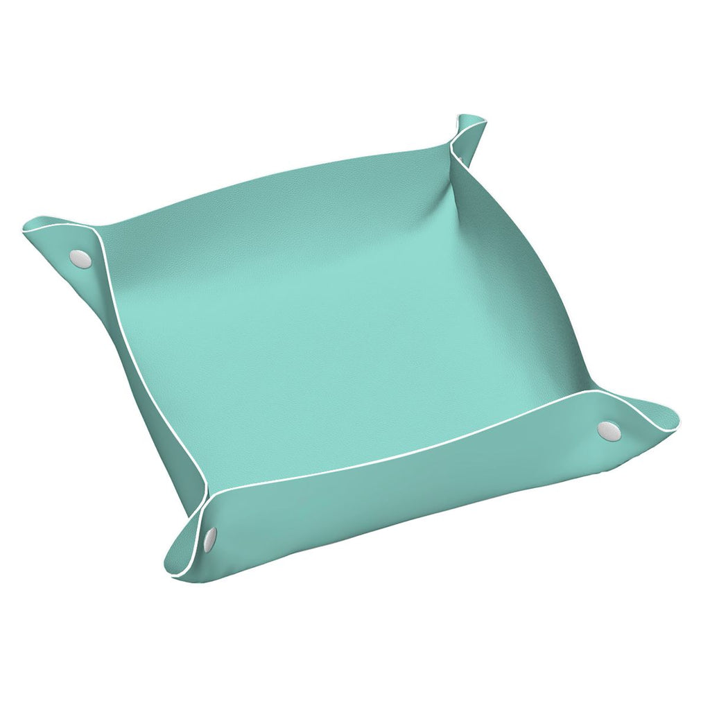 Robin's Egg Blue PVC Leather Mahjong Dice Tray