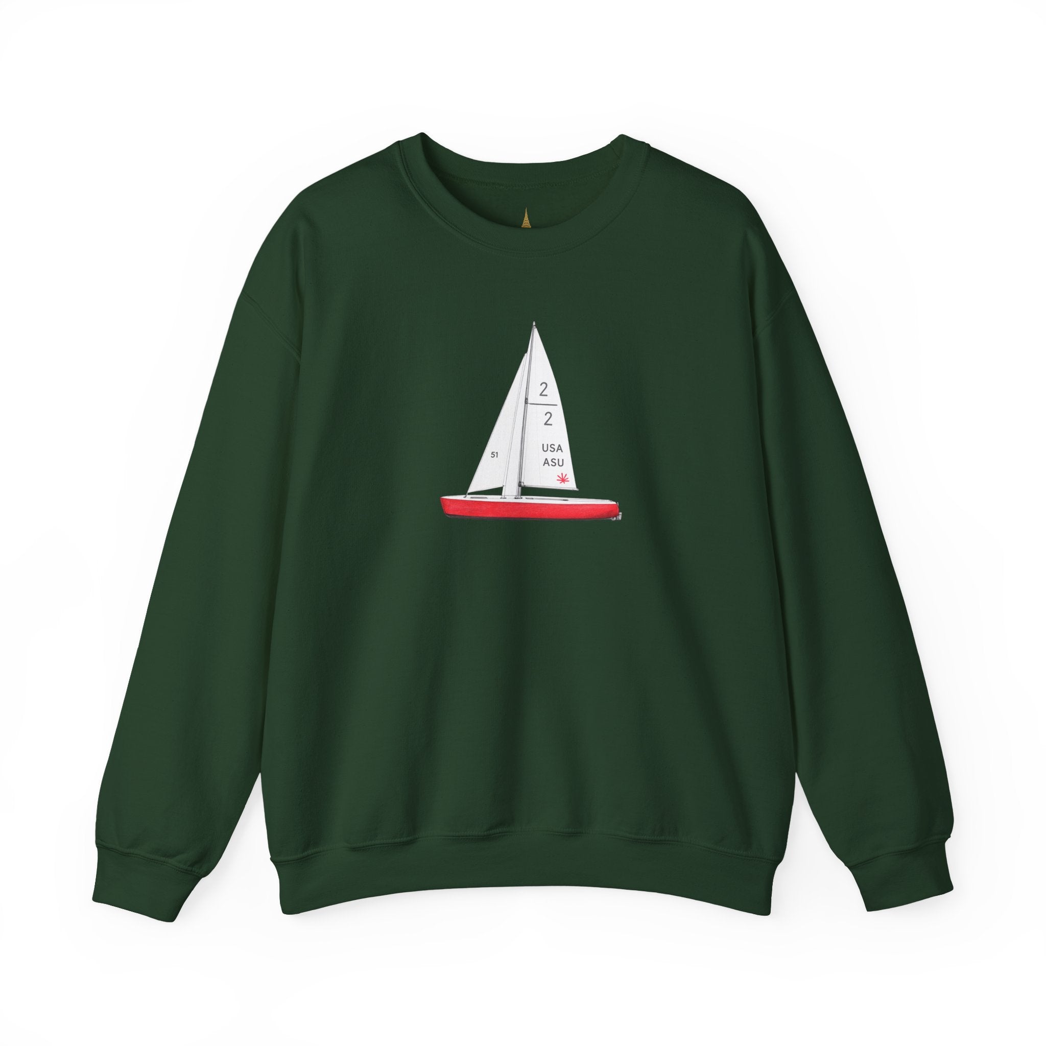 Central Park Model Sailboat Crewneck Sweatshirt — NYC Coastal Nautical Graphic Sweater