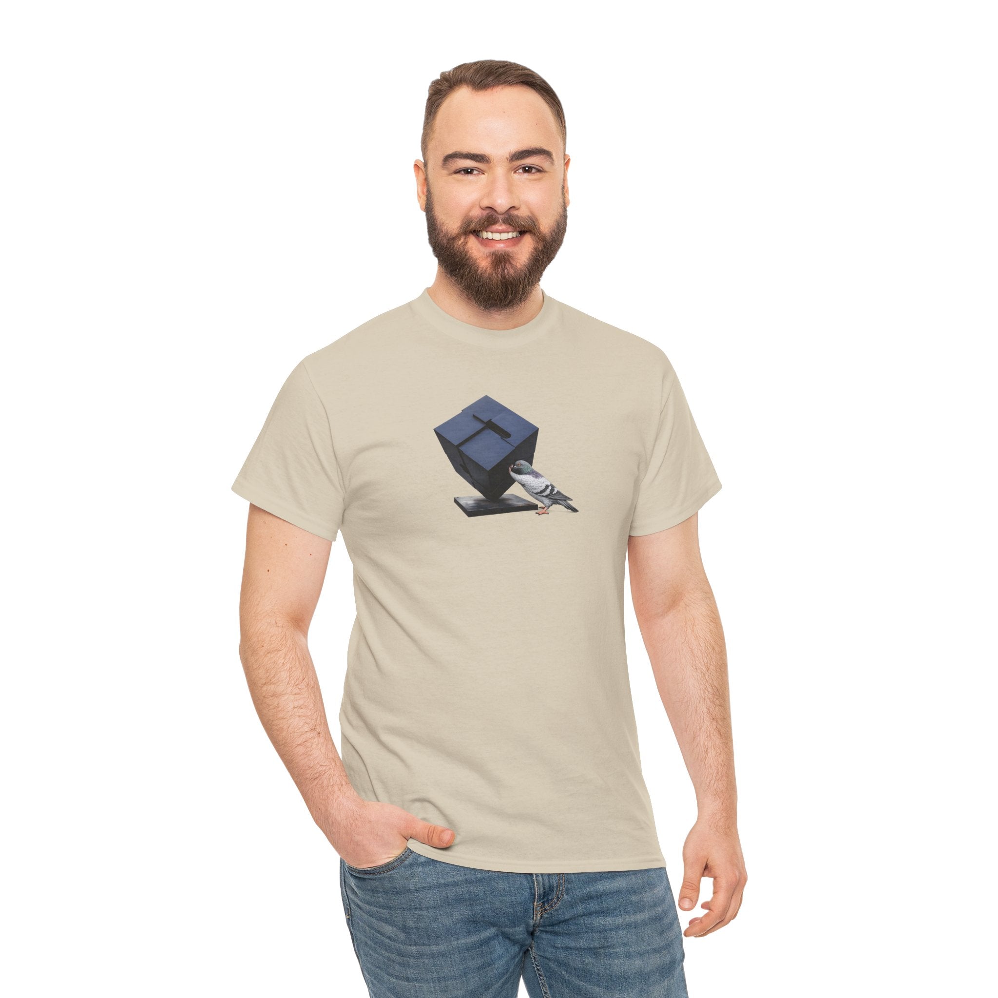 Customizable Astor Place NYC Pigeon T-Shirt | Alamo Black Cube Tee