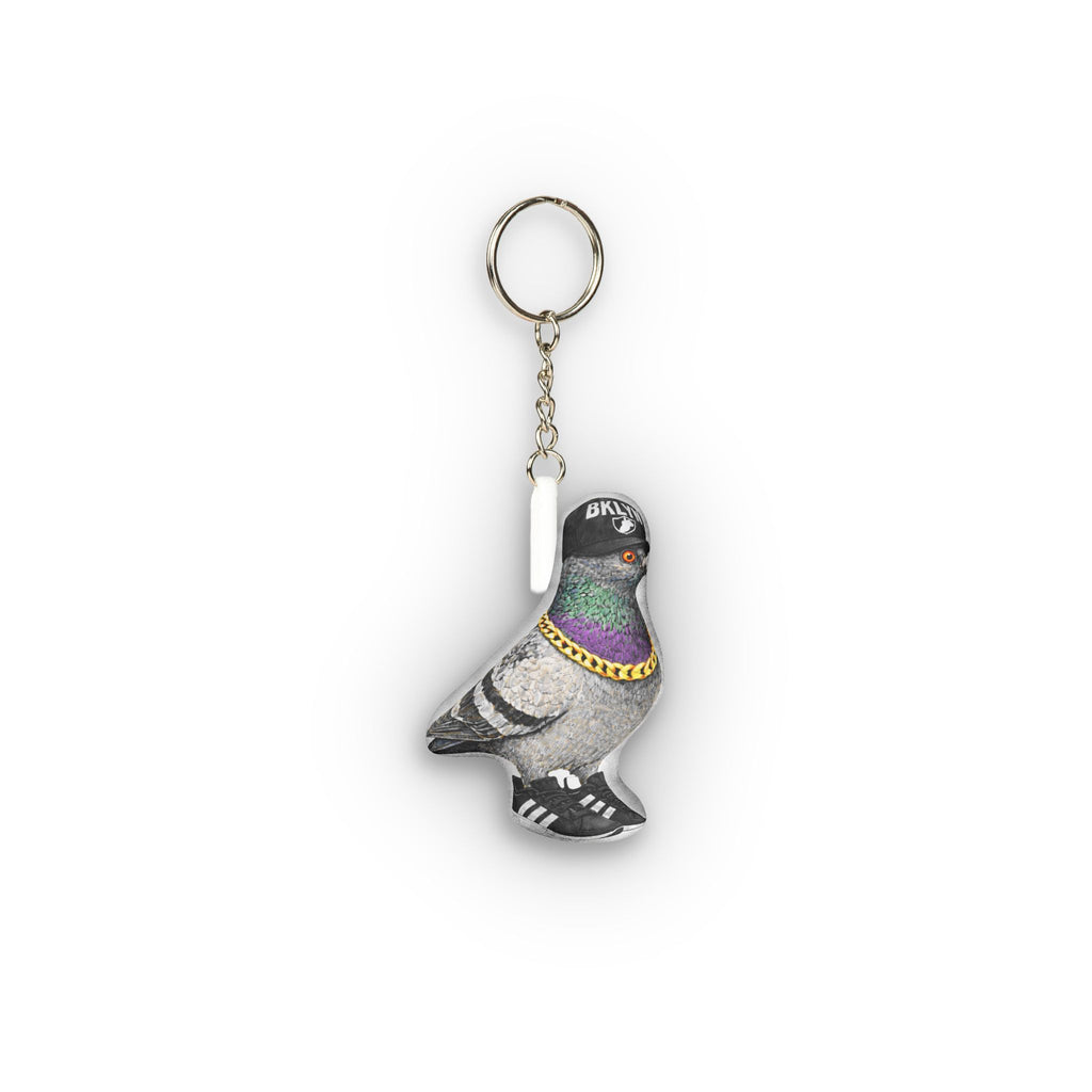 Brooklyn NYC Pigeon Mini Plush Keychain | Basketball Fan Bird Lovers Plushie Bag Charm