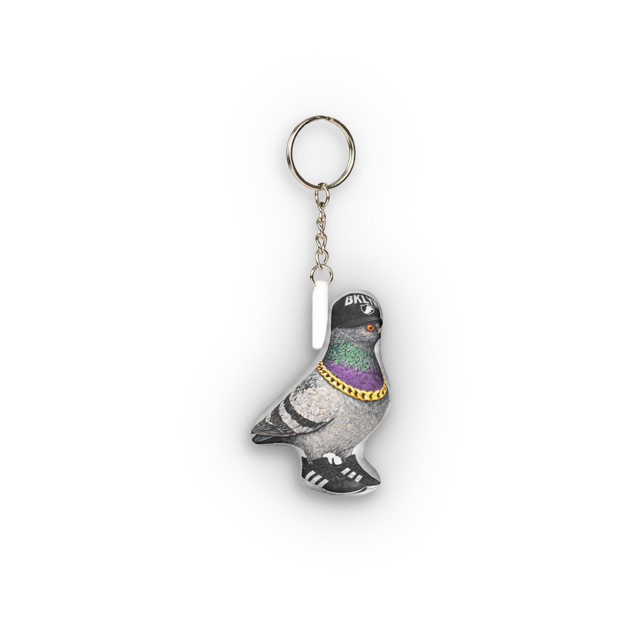 Brooklyn NYC Pigeon Mini Plush Keychain | Basketball Fan Bird Lovers Plushie Bag Charm