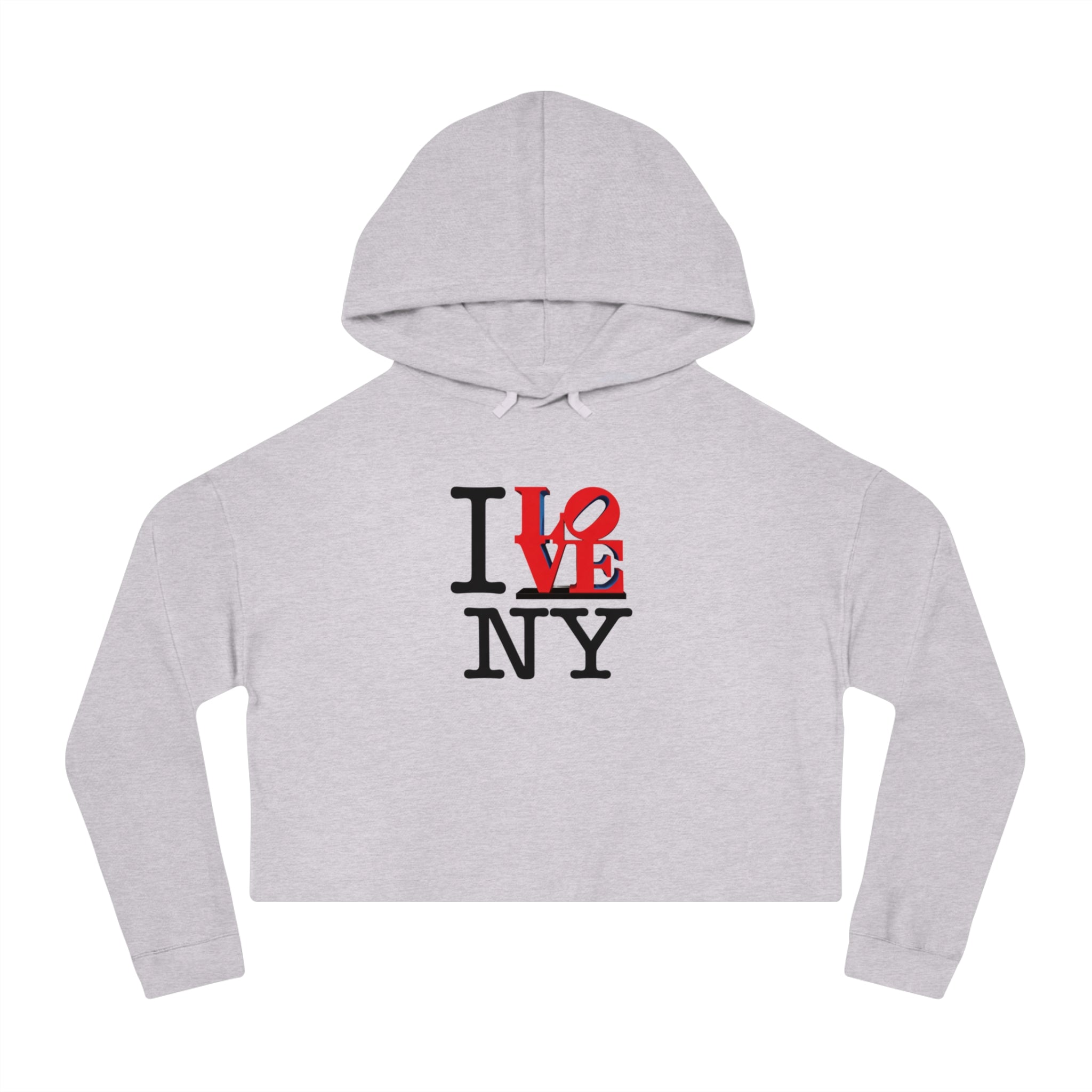 I LOVE NY Cropped Hoodie - New York Cropped Hooded Sweatshirt