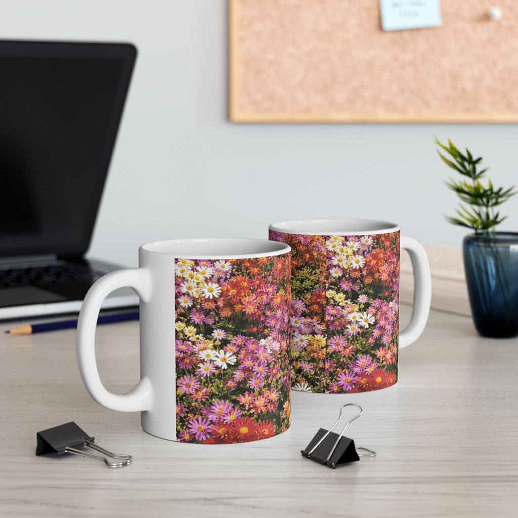 Tasse à café en céramique « Central Park Korean Chrysanthemum Flowers » | Mug floral