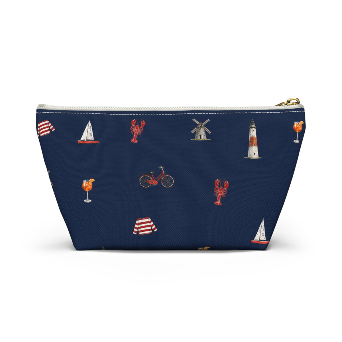 Icons of The Hamptons Navy Blue Pouch — T-Bottom Makeup & Travel Organizer
