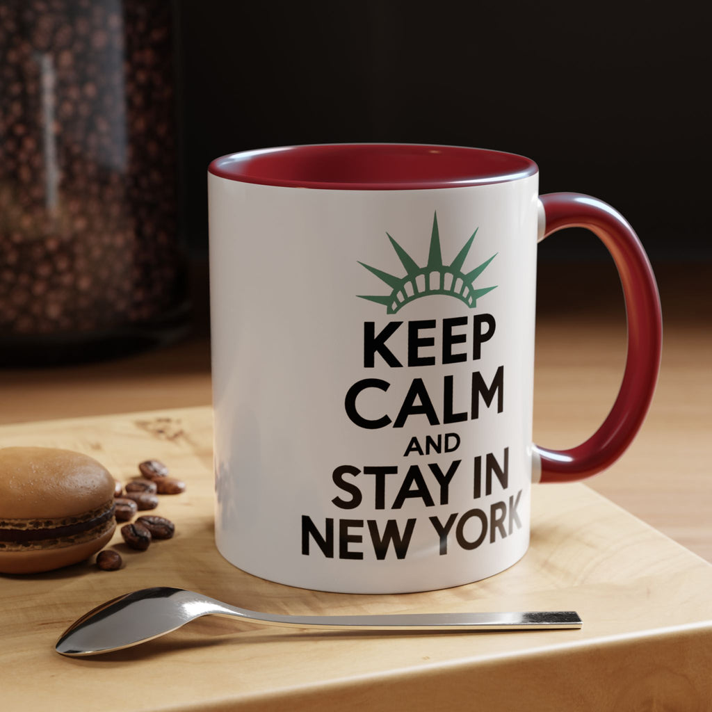 Keep Calm and Stay in New York Accent Coffee Mug 11oz + 15oz