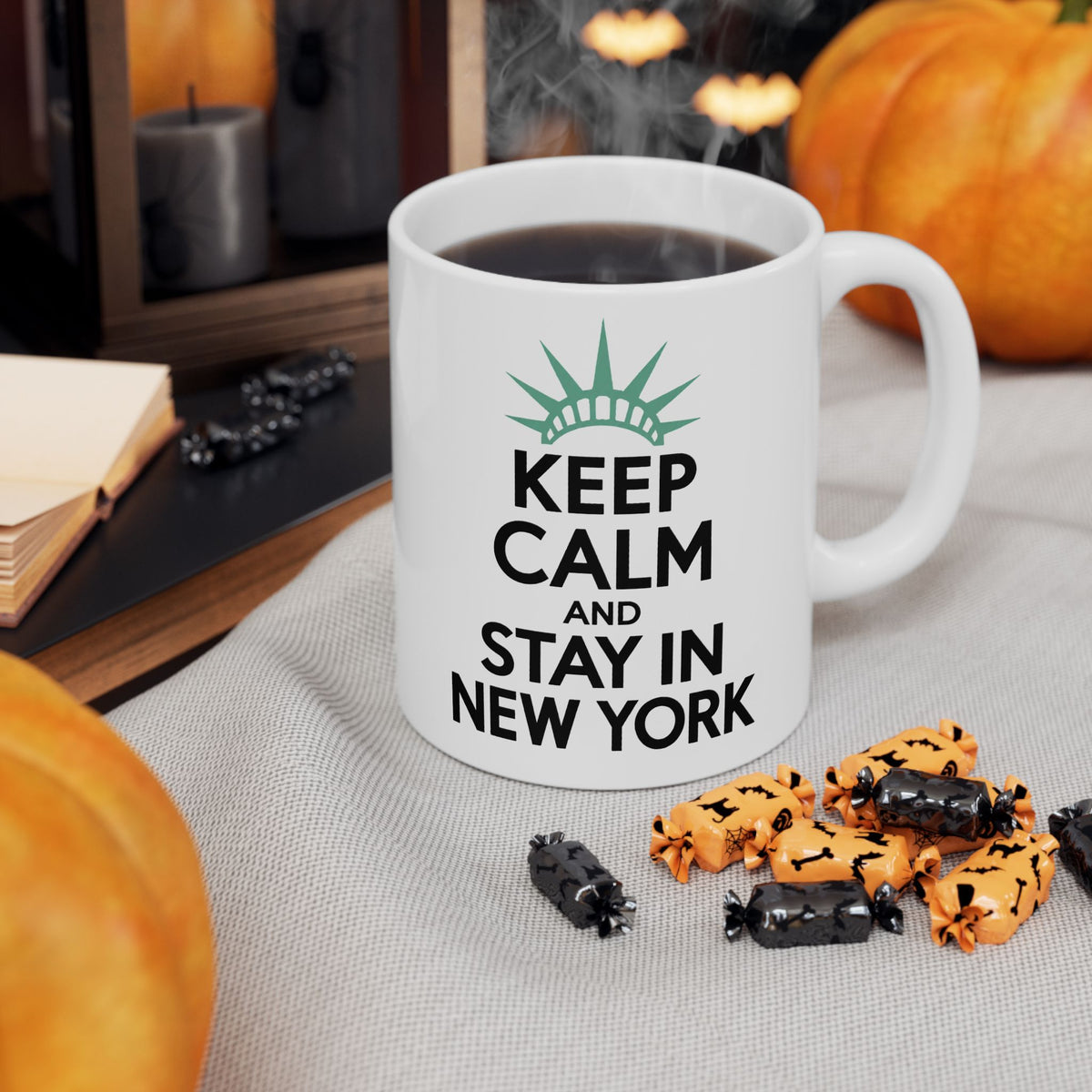 'Keep Calm and Stay in New York' Ceramic Coffee Cup, 11oz