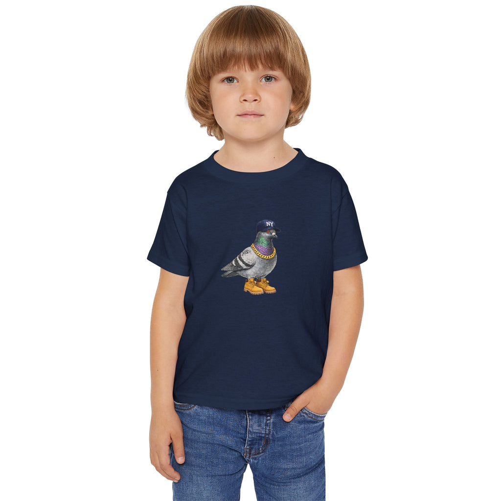 Bronx NYC Pigeon NYC Kids Toddler T-Shirt — Baseball Fan Bird Lover Graphic Childrens Tee