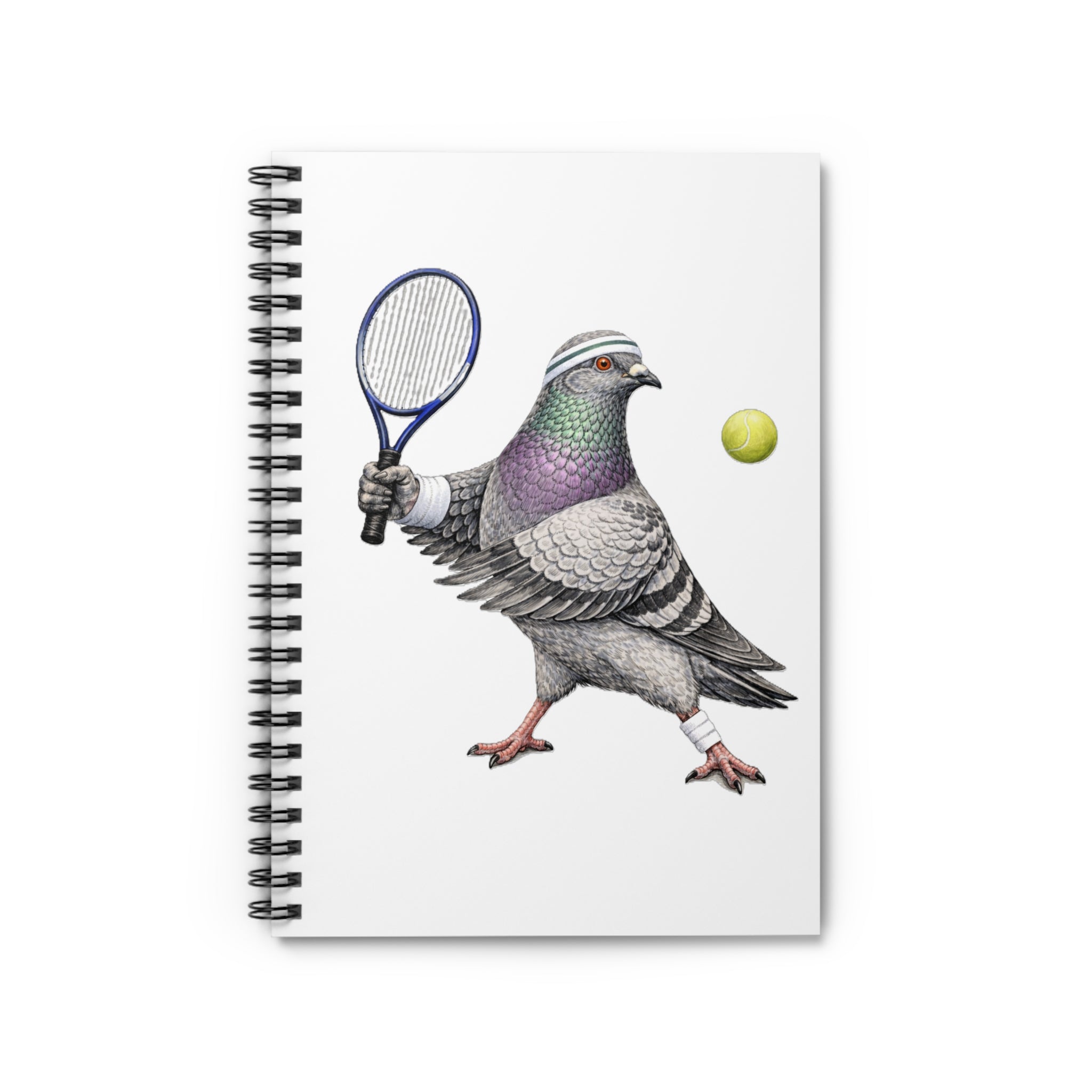 Customizable Forest Hills NYC Pigeon Spiral Journal | Queens Tennis Bird Lovers Notebook