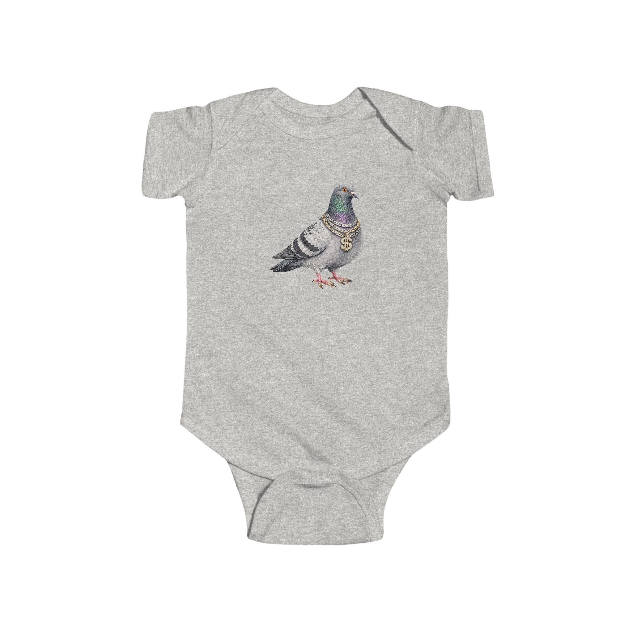 Customizable Diamond District NYC Pigeon Baby Onesie | New Yorker Reveal Infant Bodysuit