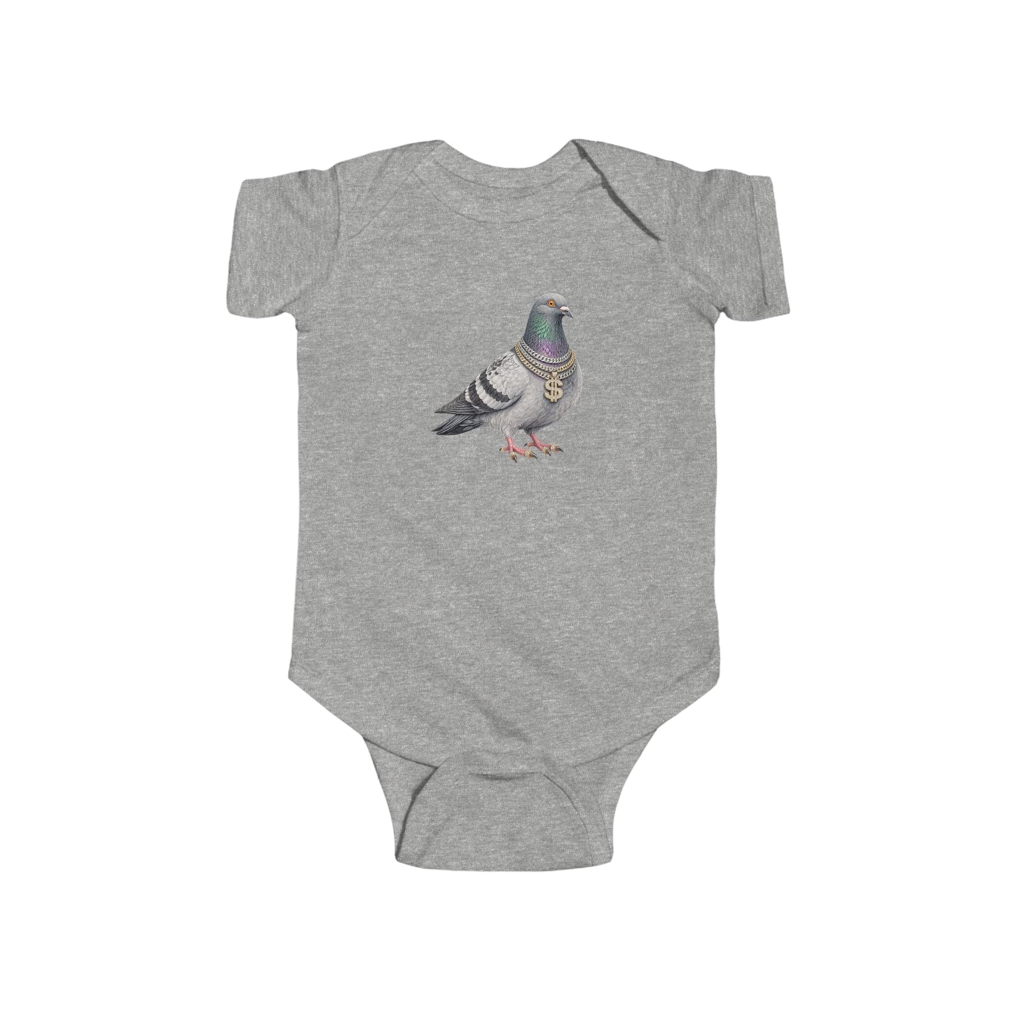 Customizable Diamond District NYC Pigeon Baby Onesie | New Yorker Reveal Infant Bodysuit