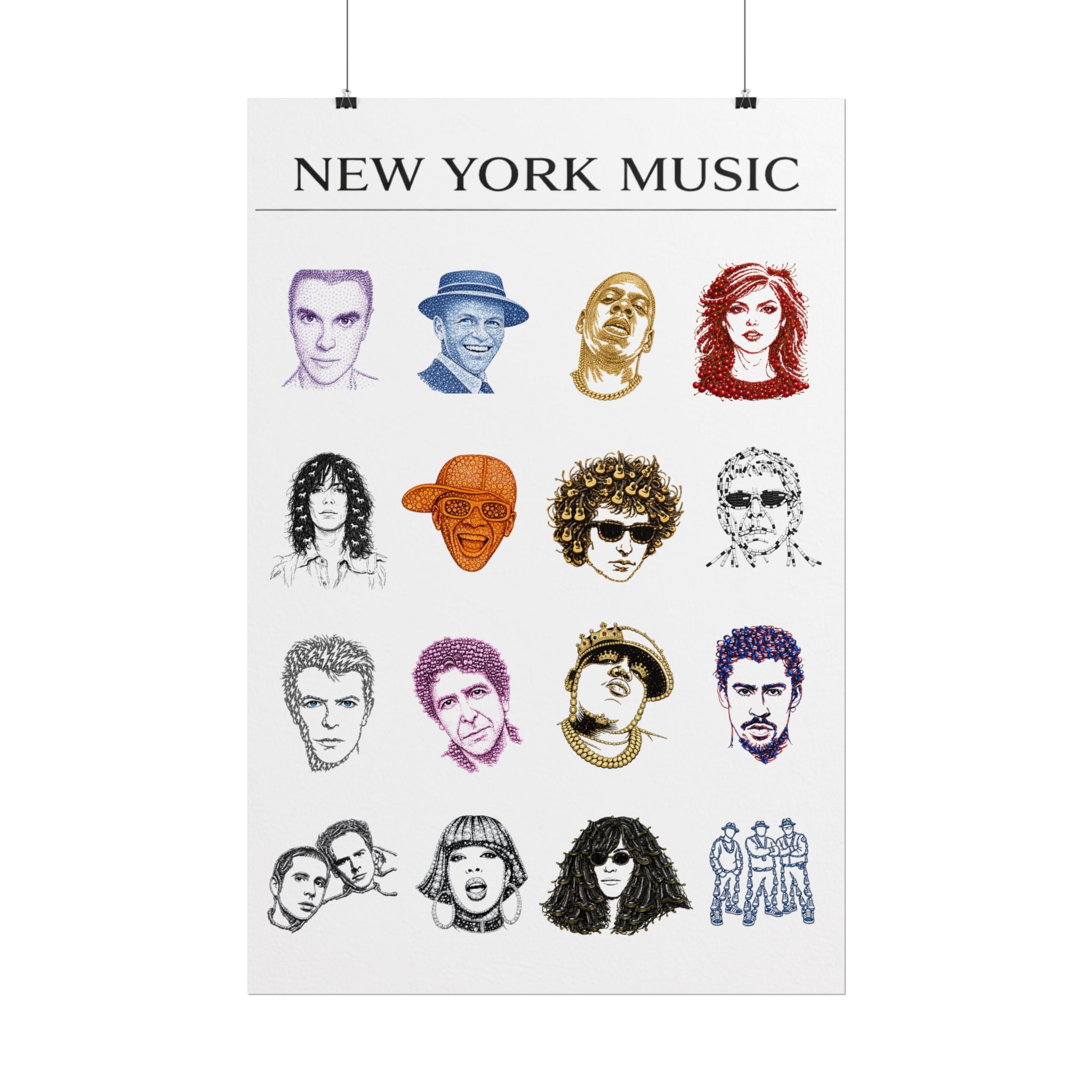 New York Music Rolled Poster | NYC Artists Musicians Poster