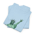 New Yorkers Love To Travel Statue of Liberty Three Points T-Shirt | NYC Jalen Brunson Basketball 3 Point Shot Tee