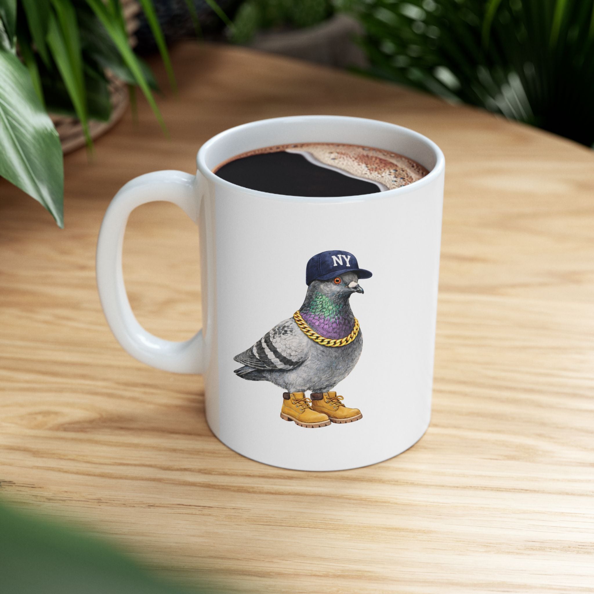 Customizable Bronx NYC Pigeon Mug | New York Baseball Fan Bird Lovers Ceramic Coffee Cup