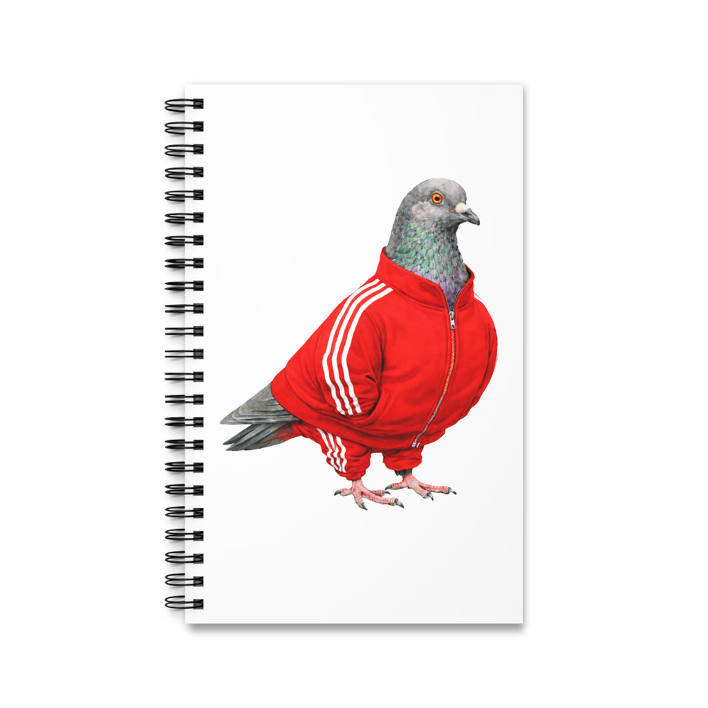 Cuaderno espiral personalizable de Brighton Beach NYC Paloma | Cuaderno para amantes de las aves de Brooklyn Track Suit