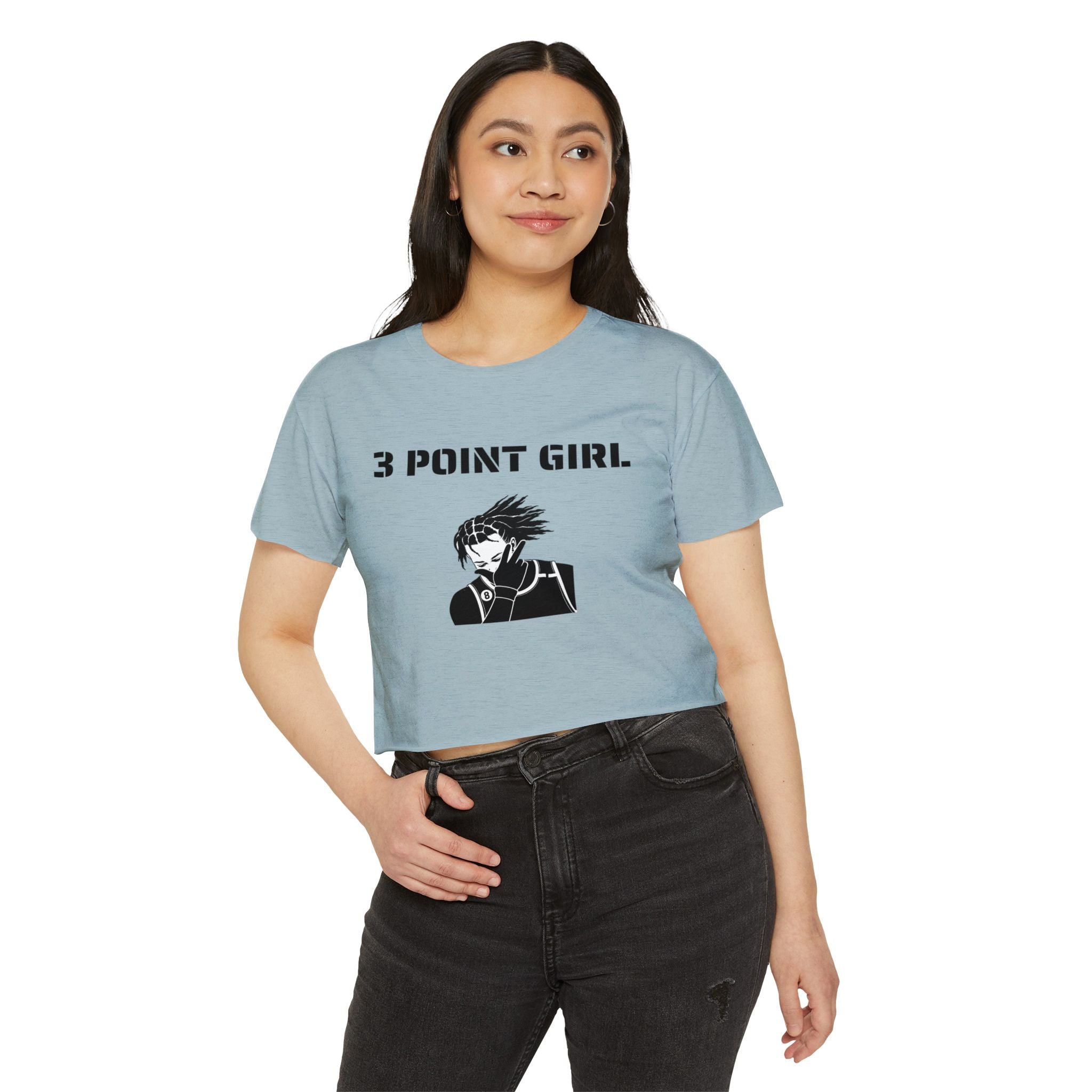 3 Point Girl Crop Top Tee | New York Knicks Jalen Brunson Basketball T-shirt