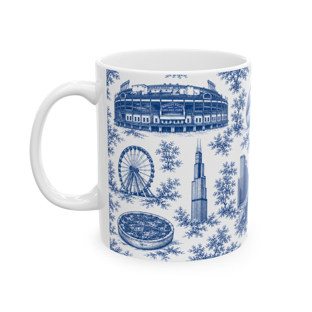 Chicago Blue Toile de Jouy Ceramic Mug (11oz)