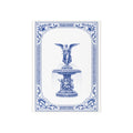 Central Park Bethesda Fountain Blue and White Azulejos-style Ceramic Shower  Tile