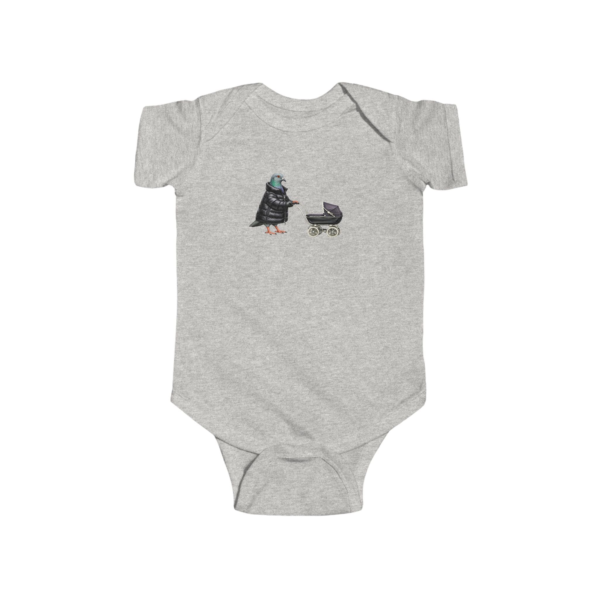 Customizable Park Slope NYC Pigeon Baby Onesie | New Yorker Reveal Infant Bodysuit