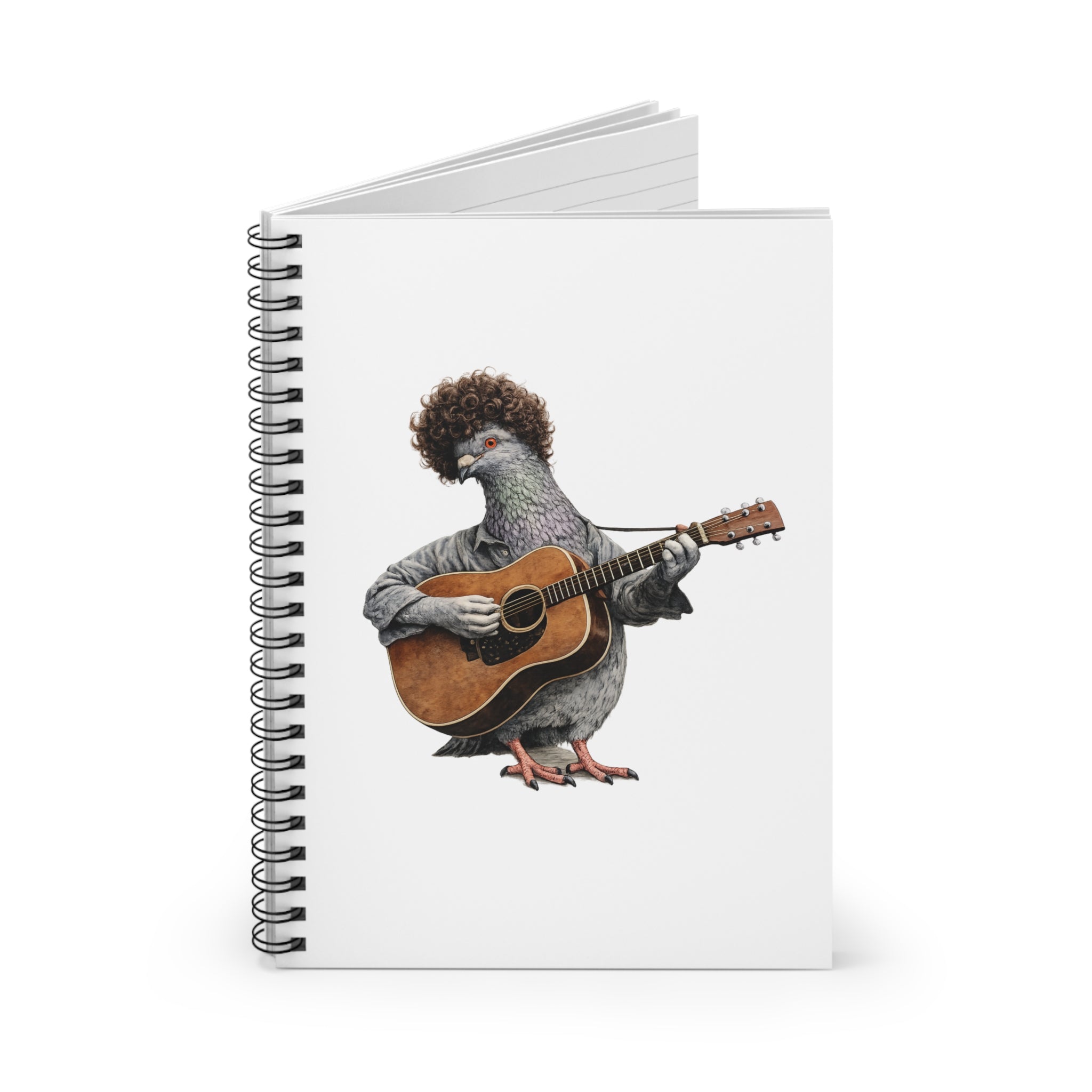 Customizable Greenwich Village NYC Pigeon Spiral Journal |  New York Folk Singer Bird Lovers Notebook