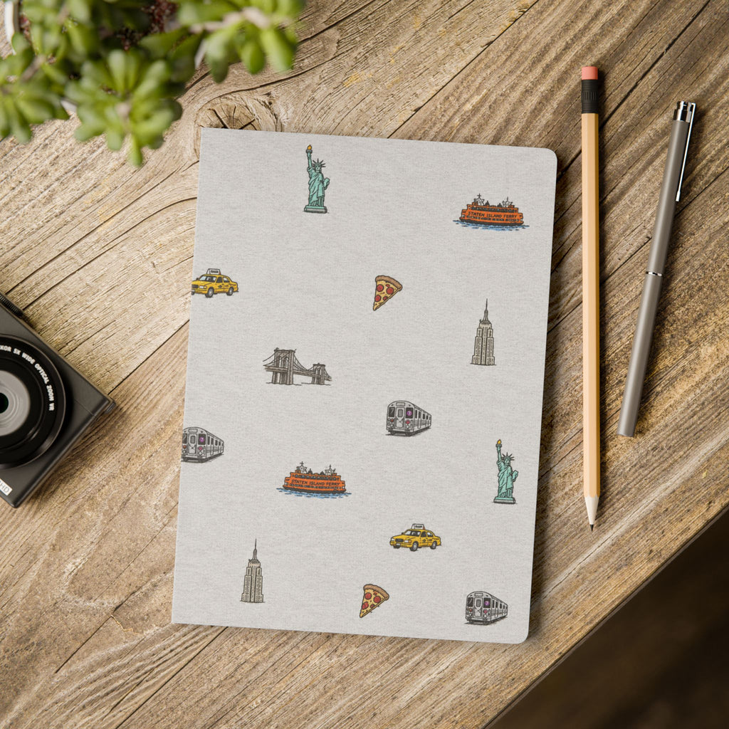 Icons of New York City Heather Gray Softcover Notebook