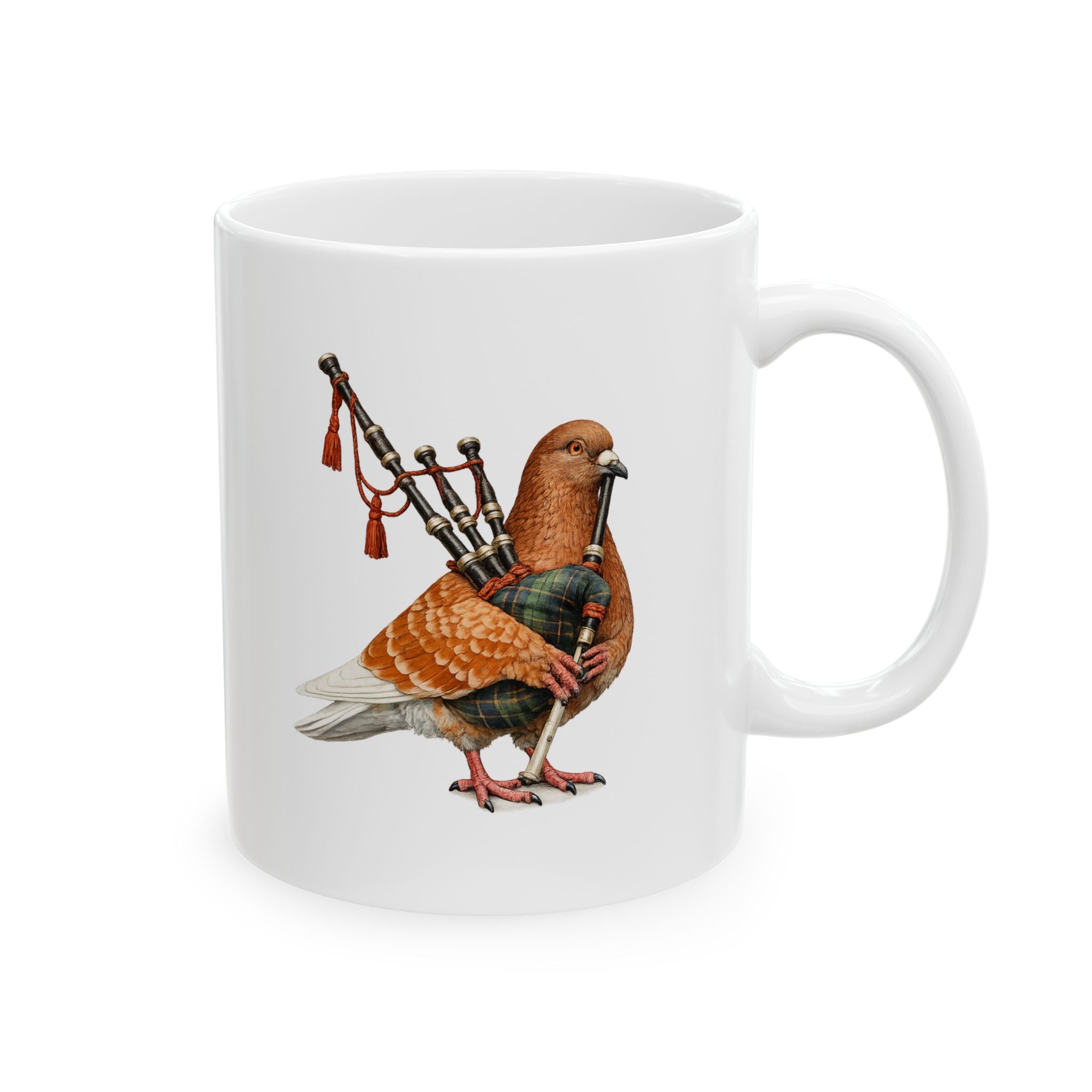 Customizable Woodlawn NYC Pigeon Mug | NYC Redhead Pigeon Irish Bagpipes Bird Lovers Ceramic Coffee Cup