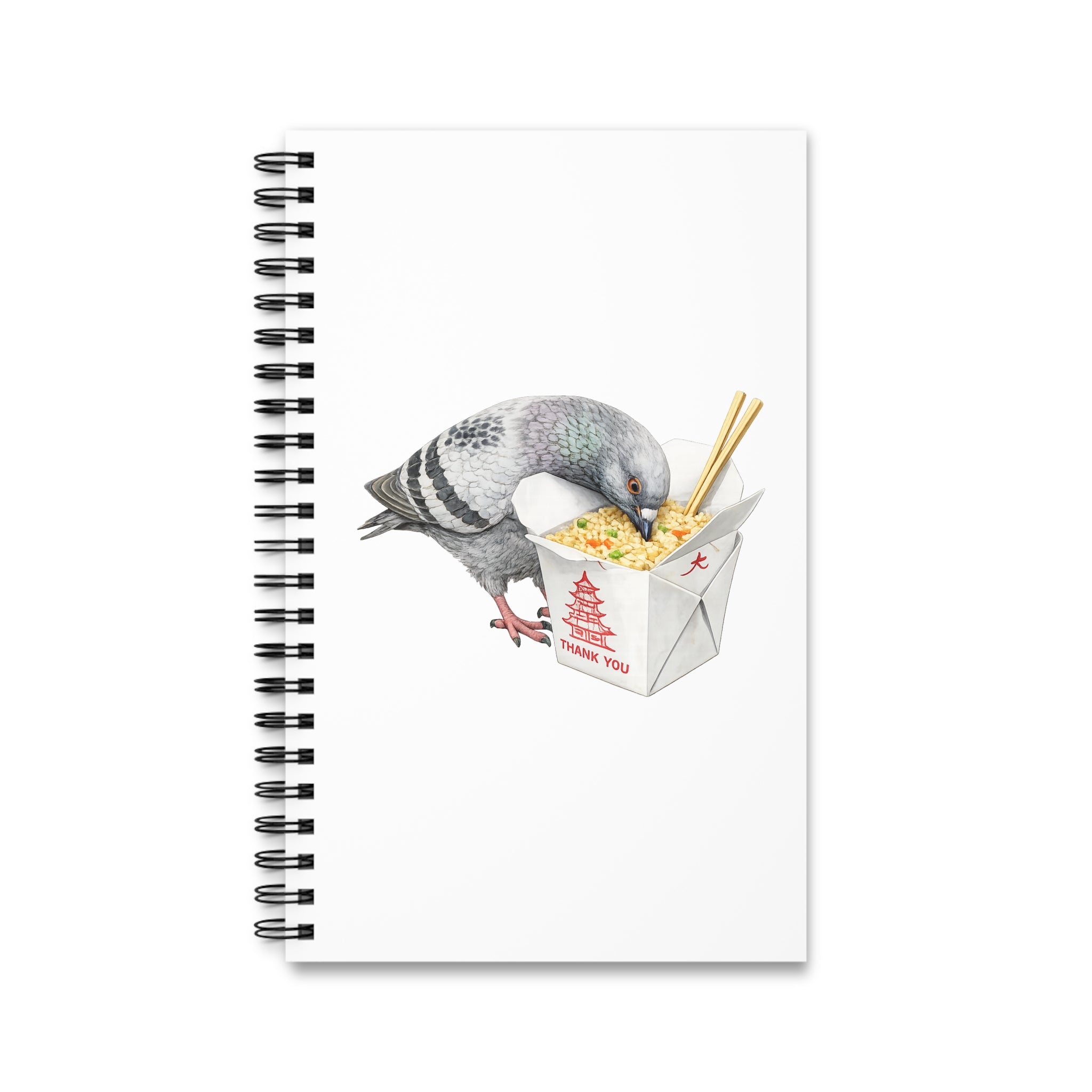 Customizable Flushing NYC Pigeon Spiral Journal | Fried Rice Bird Lovers Notebook