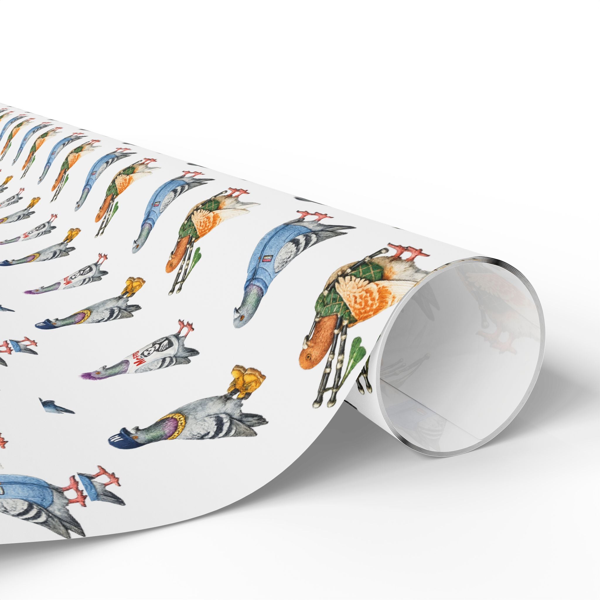 NYC Pigeons Pattern Gift Wrap Paper | Bird Lover Wrapping Paper Roll