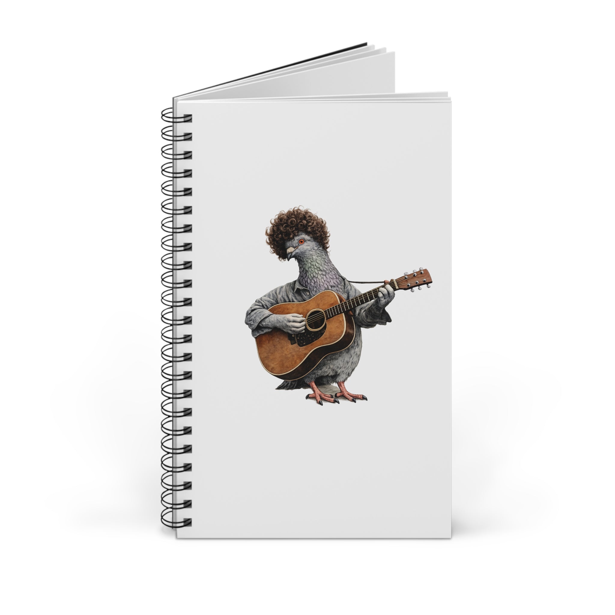 Customizable Greenwich Village NYC Pigeon Spiral Journal |  New York Folk Singer Bird Lovers Notebook