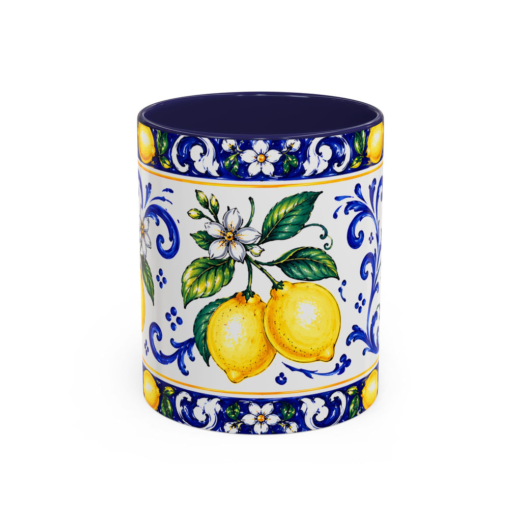 Little Italy Amalfi Blue with Lemon Mug — Blue Ceramic Kitchen Mug (11oz)