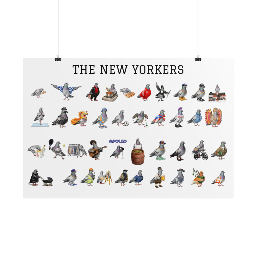 The New Yorkers Neighborhood Pigeons Rolled Poster | NYC Pigeon Gift for Bird Lovers