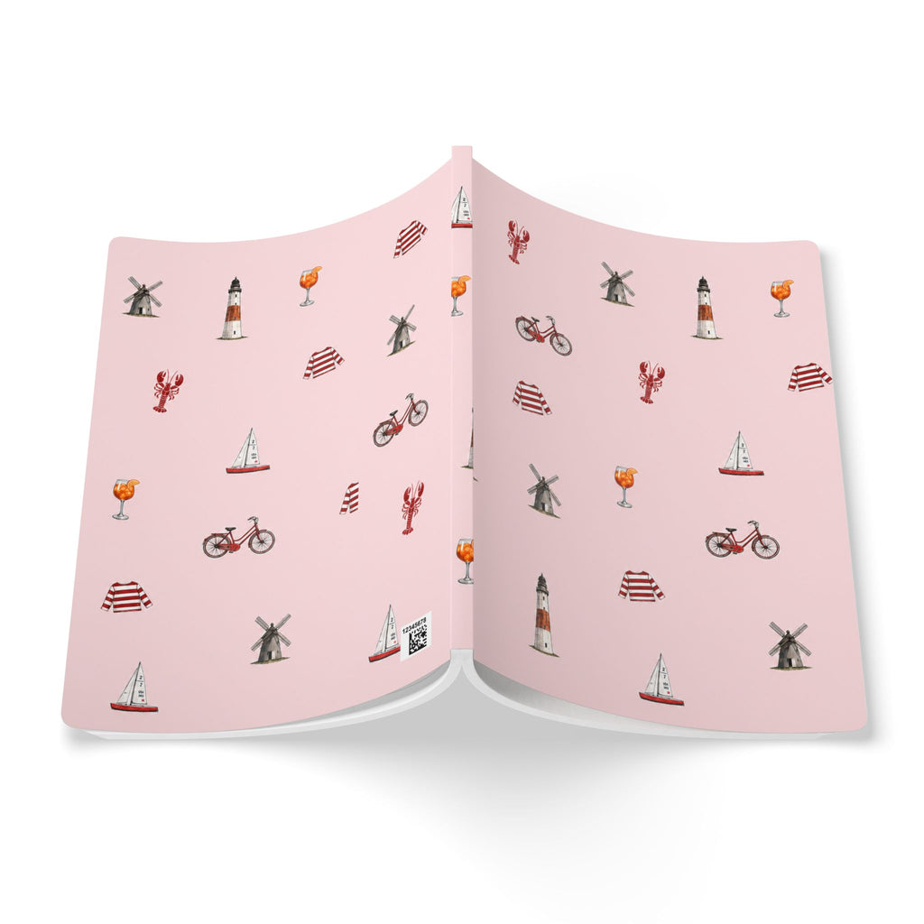Icons of The Hamptons Pink Softcover Notebook