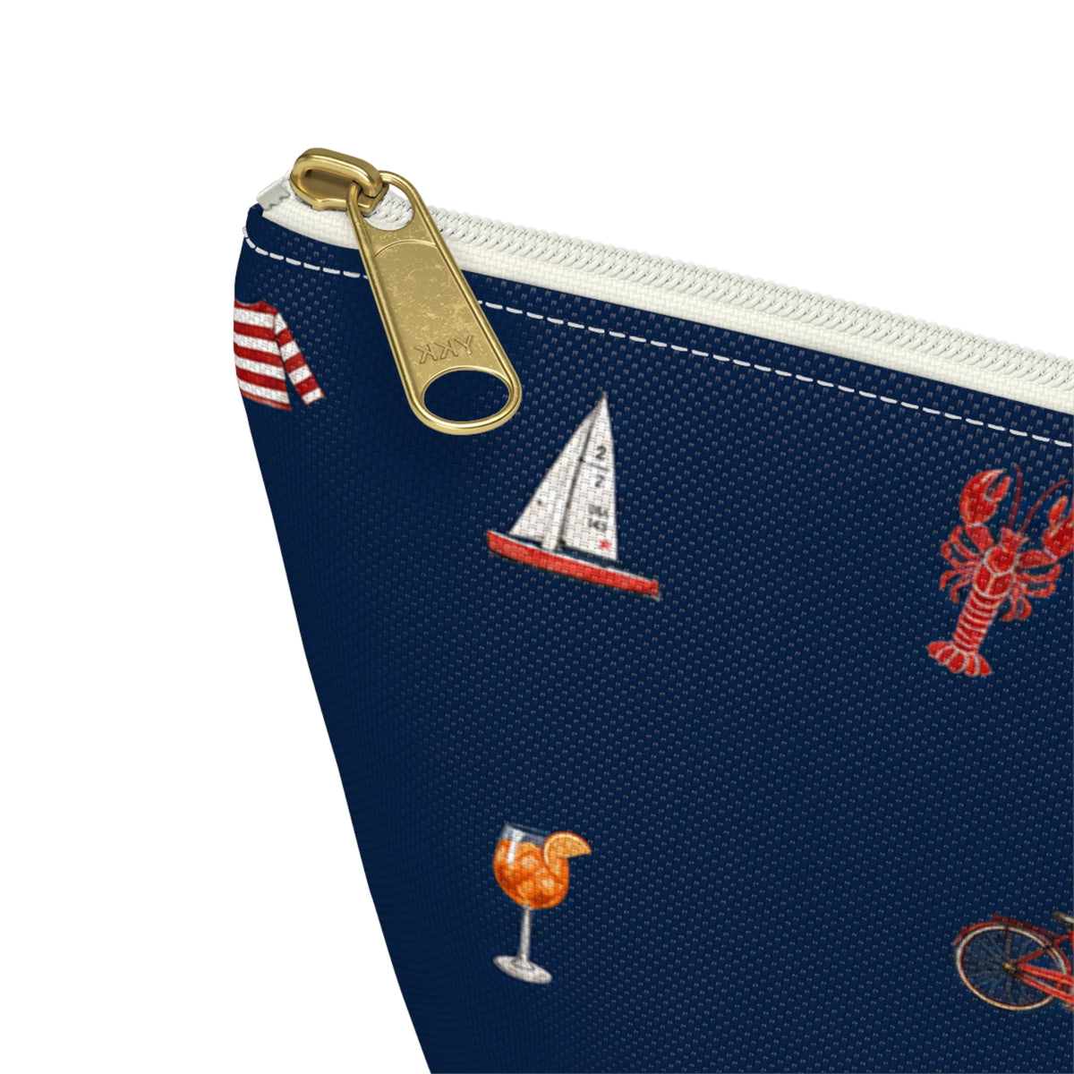 Icons of The Hamptons Navy Blue Pouch — T-Bottom Makeup & Travel Organizer