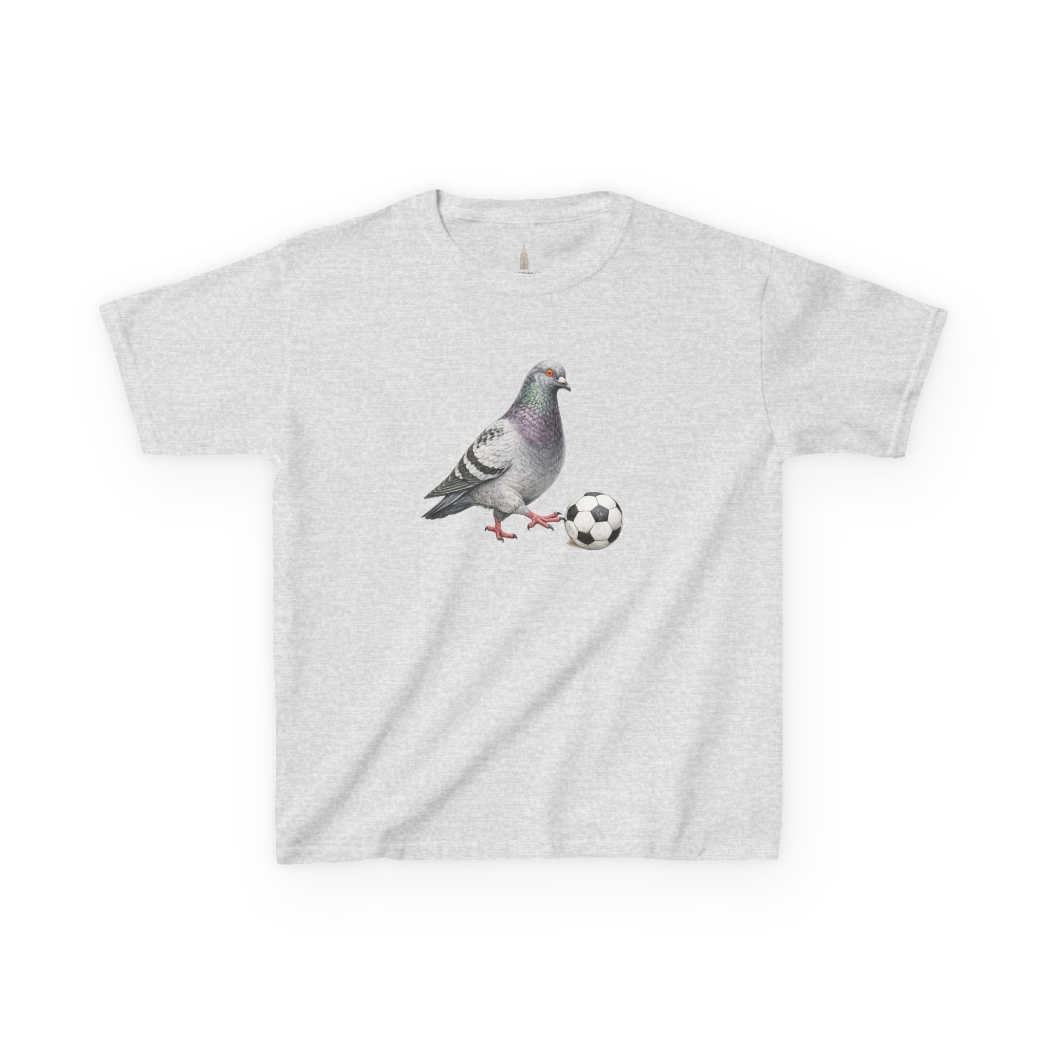 Customizable Corona NYC Pigeon Kids Soccer Tee — Cute Bird Soccer T-Shirt for Children