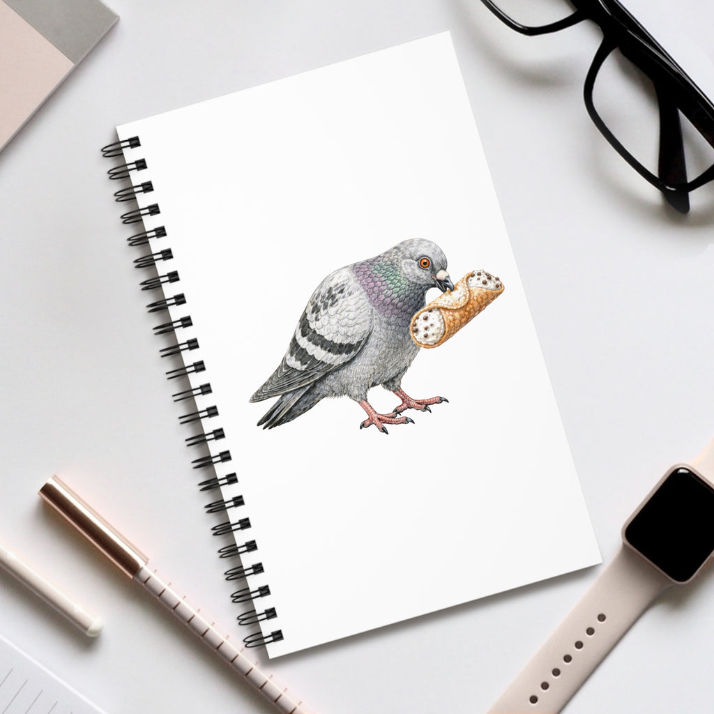 Customizable Arthur Avenue NYC Pigeon Spiral Journal | Bronx Little Italy Bird Lovers Notebook