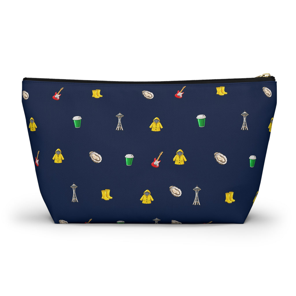 Icon of Seattle Large T-Bottom Makeup Bag —  Washington Travel Accessory Pouch